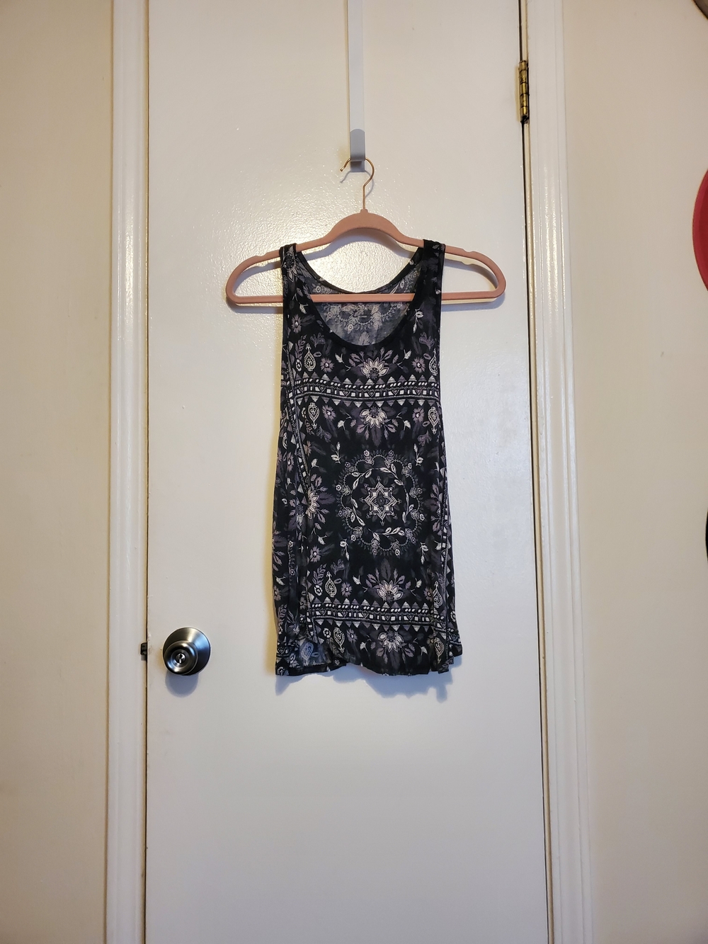 Mudd Black Floral Racerback Tank